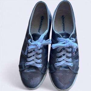 Superga Women's Camouflage Sneakers - Silver and White